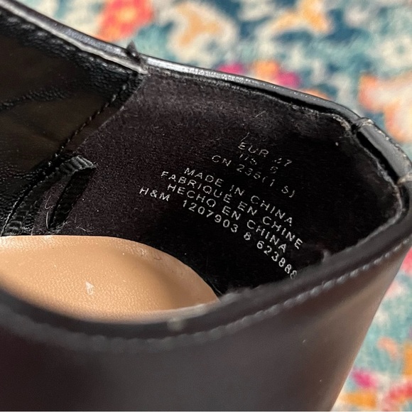 H&M Shoes Women's 6 Chunky Monkstrap Black Vegan Leather Academia Retro Y2K - Picture 7 of 7